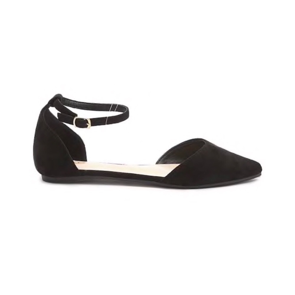(NWT) Black Faux Suede D’Orsay Flats